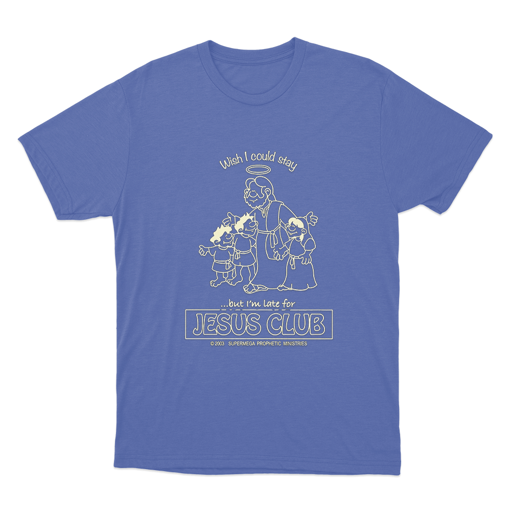Jesus Club Unisex T Shirt Blue Jesus Club Unisex T Shirt Blue