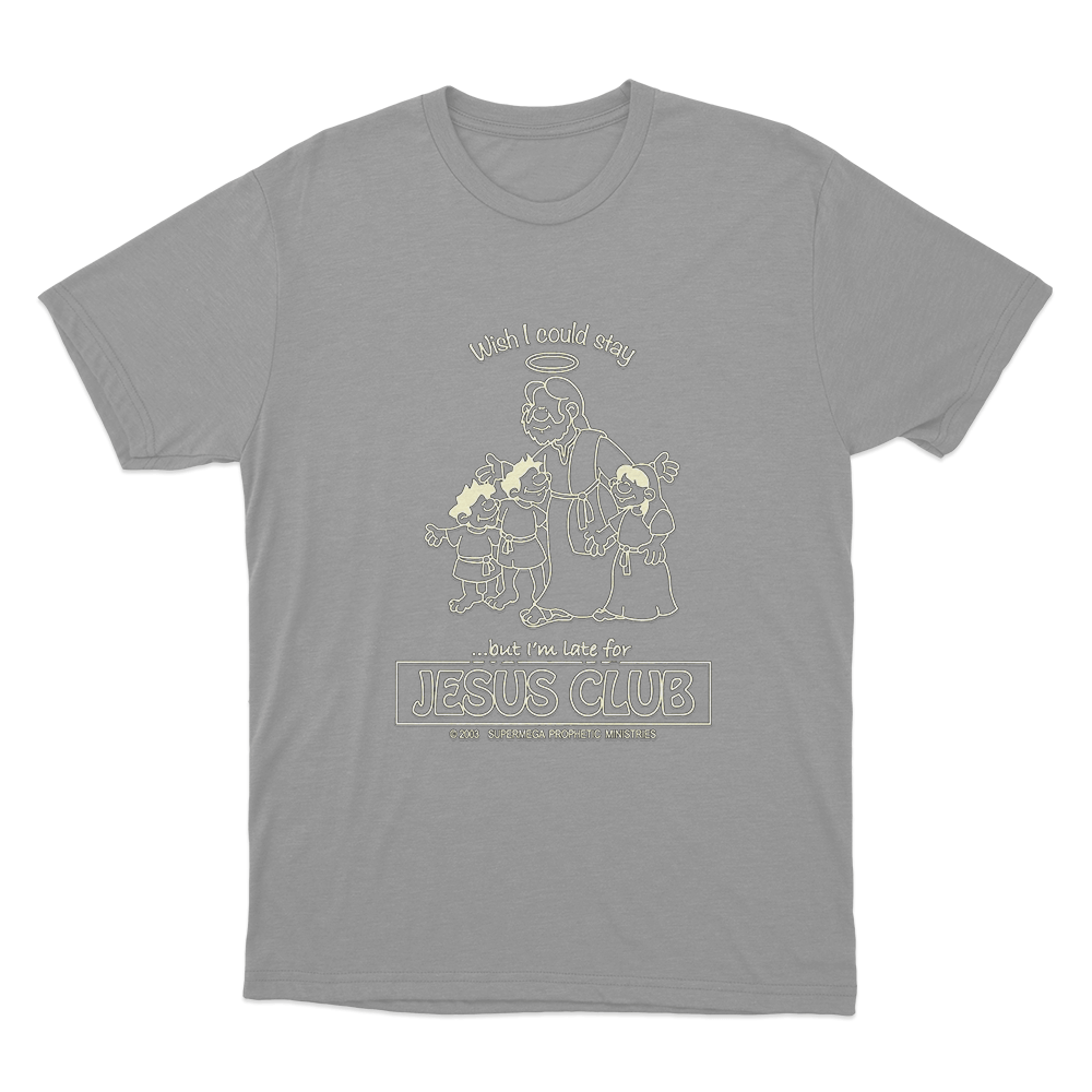 Jesus Club Unisex T Shirt Grey Jesus Club Unisex T Shirt Grey