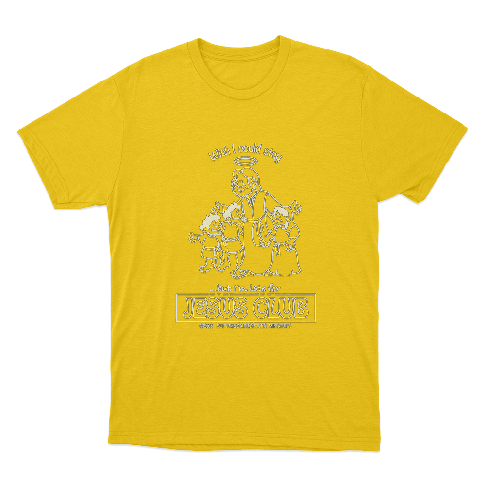 Jesus Club Unisex T Shirt Yellow Jesus Club Unisex T Shirt Yellow